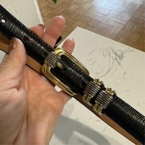 Vintage Brighton Classics Black Scally Leather 2-Toned buckle, Size XL 36, EUC